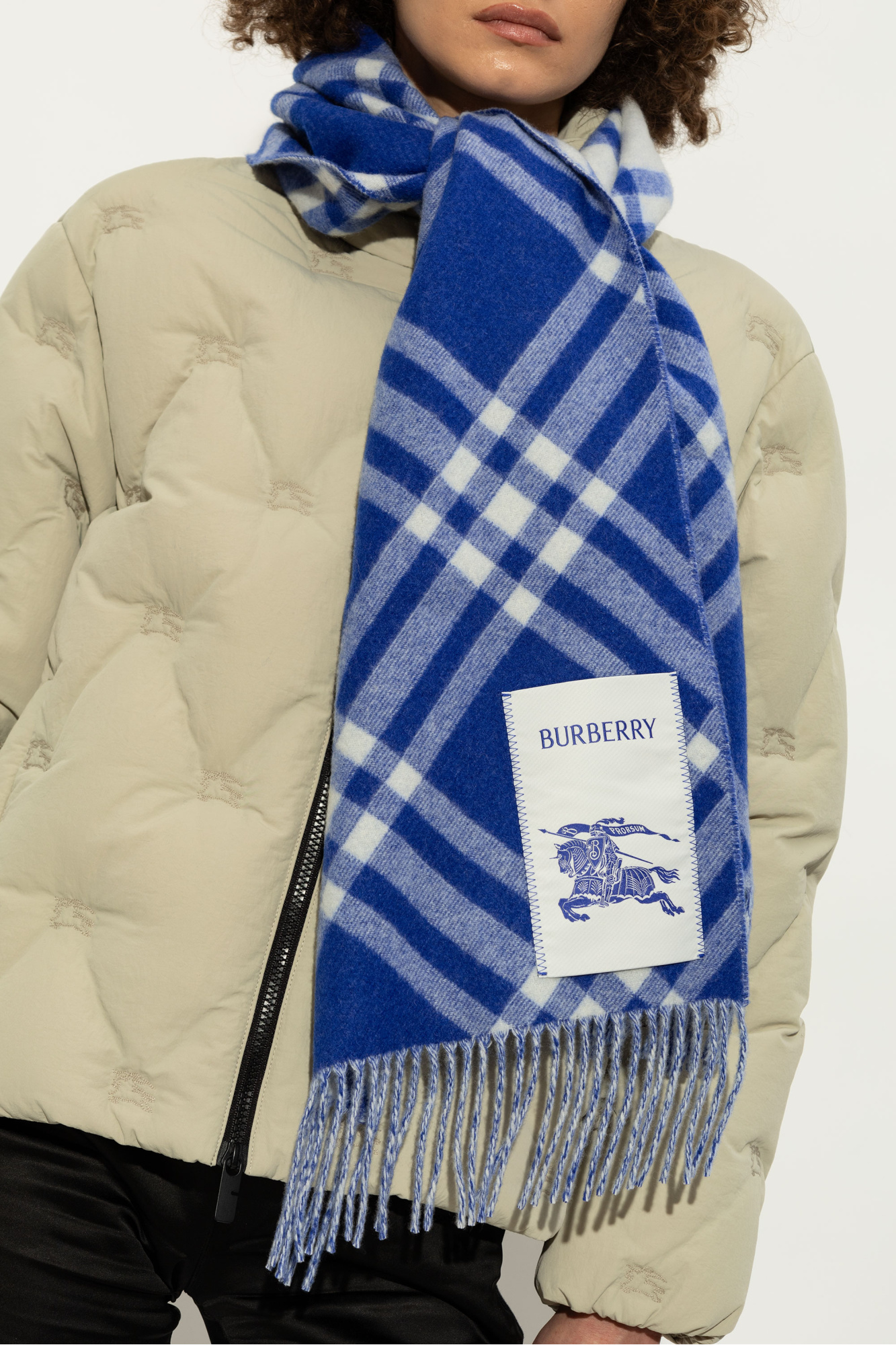 Burberry fashion blue check scarf